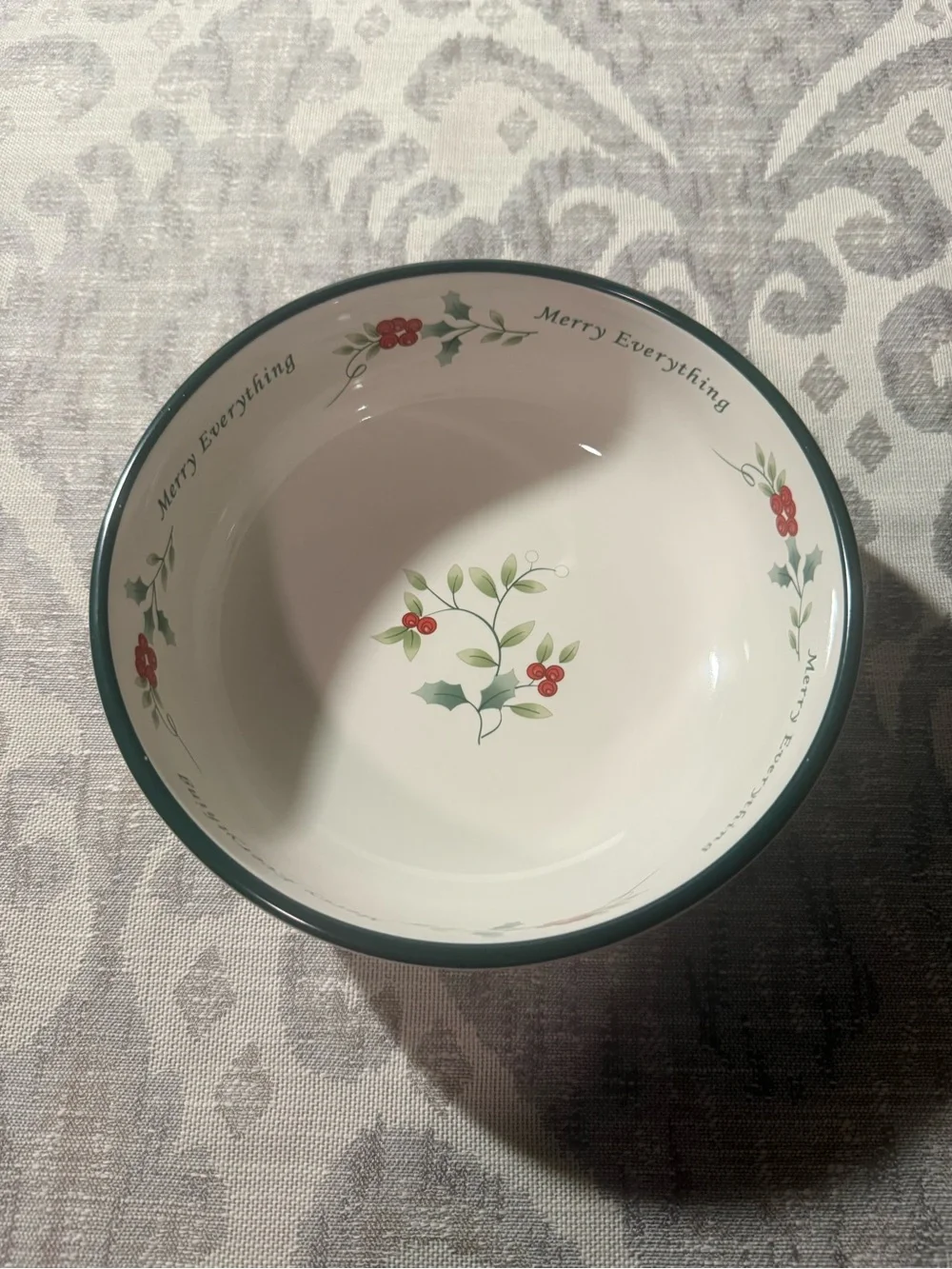 Pfaltzgraff Winterberry “Merry Everything” Holiday Ceramic Serving Bowl